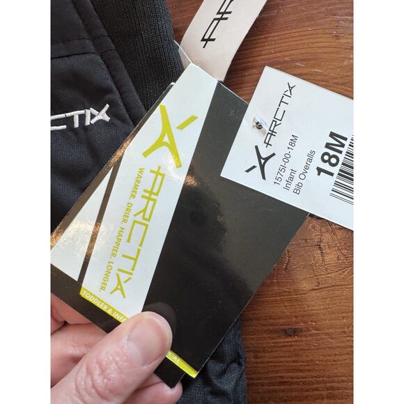 ARCTIX BLACK INFANT SIZE 18 MONTHS BIB OVERALL CHEST HIGH SNOW INSULATED NWT - Picture 4 of 15